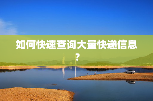 如何快速查询大量快递信息？